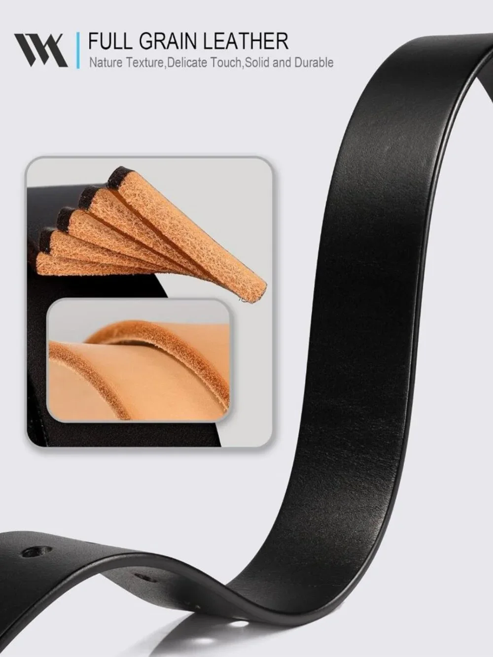 1.5” Full Grain Leather Belt for Men - 100% Italian Real Leather, Gift Boxed